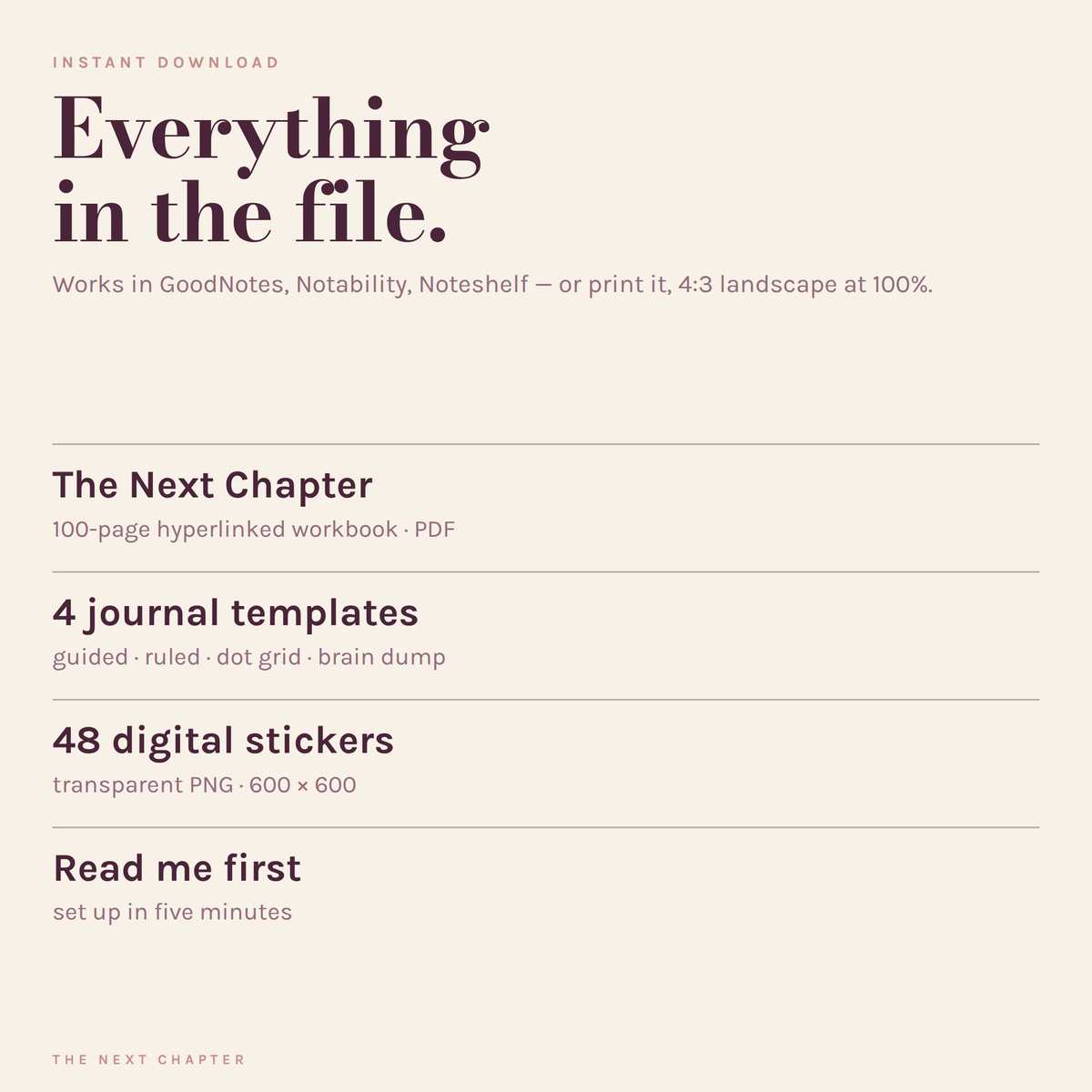 The Next Chapter — A Reinvention Workbook & Digital Planner