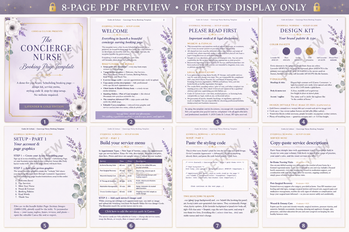 Concierge Nurse Booking Page Template & Business Toolkit - view 2