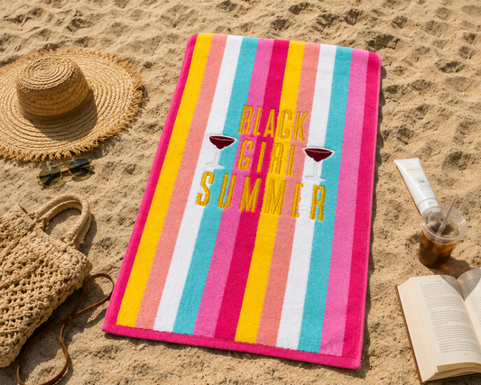 Black Girl Summer Vibes Beach Towel - view 2