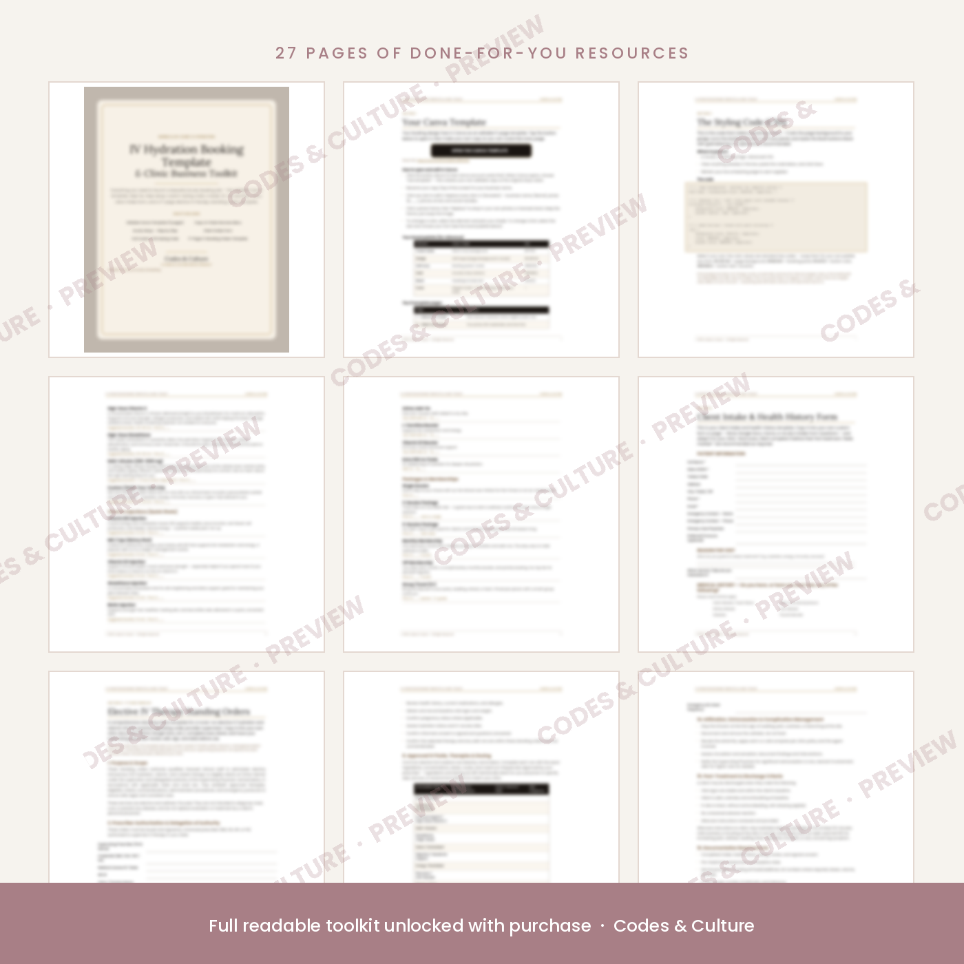 IV Hydration Booking Template & Clinic Toolkit