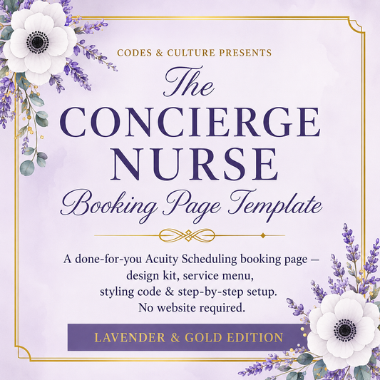 Concierge Nurse Booking Page Template & Business Toolkit