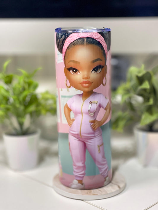 Labor and Delivery Life Tumbler – Pink, Polished & Pushin with Purpose