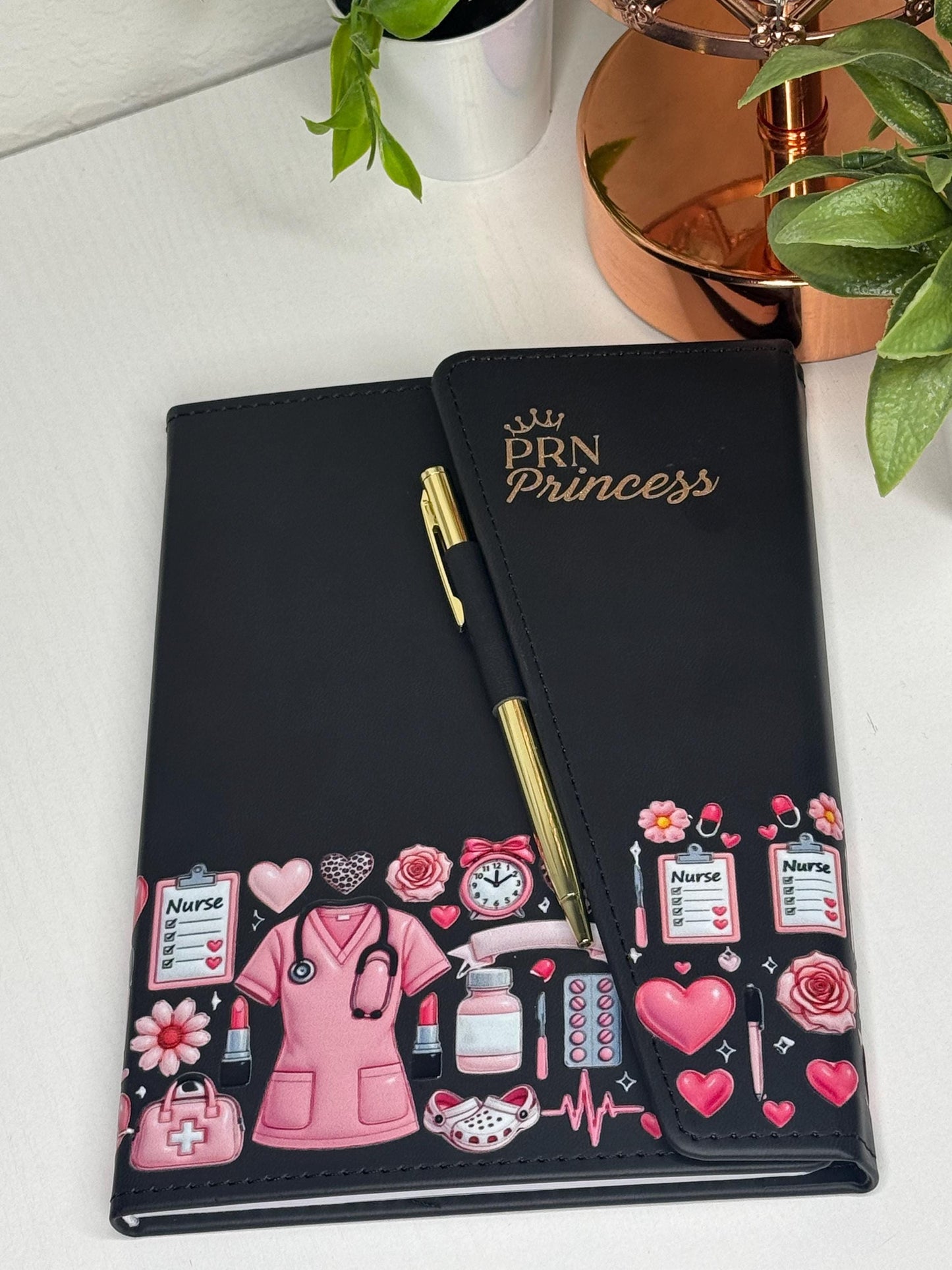 PRN Princess Journal | Faux Leather Nurse Notebook