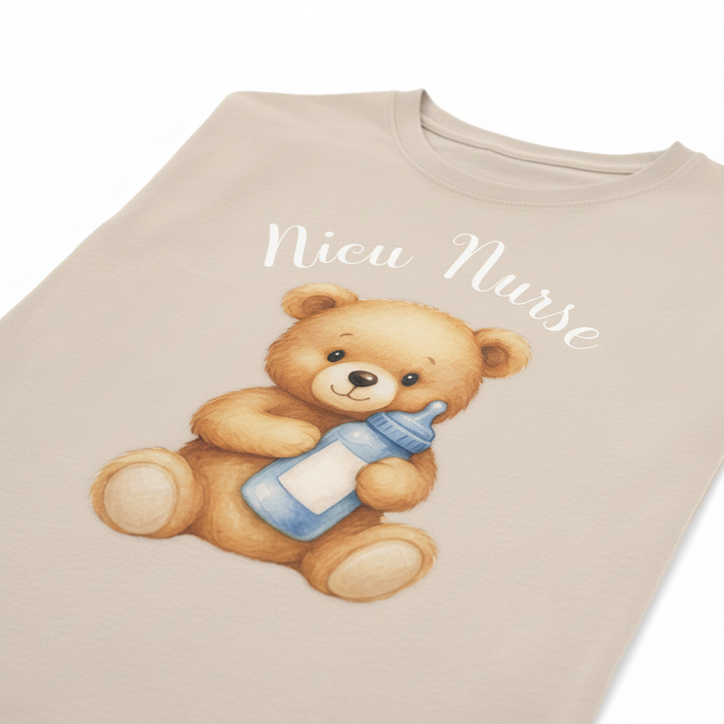 NICU Teddy T-Shirt close up detail
